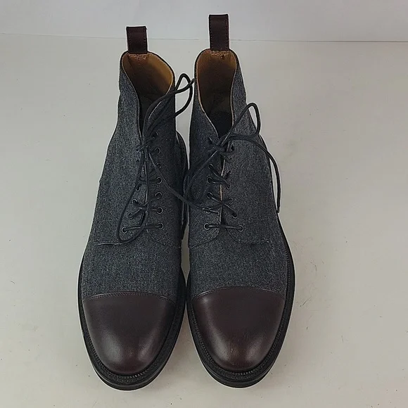 TAFT The Jack Cap Toe Boot In Grey/Oxblood Wool/Leather Men's - Picture 10 of 16